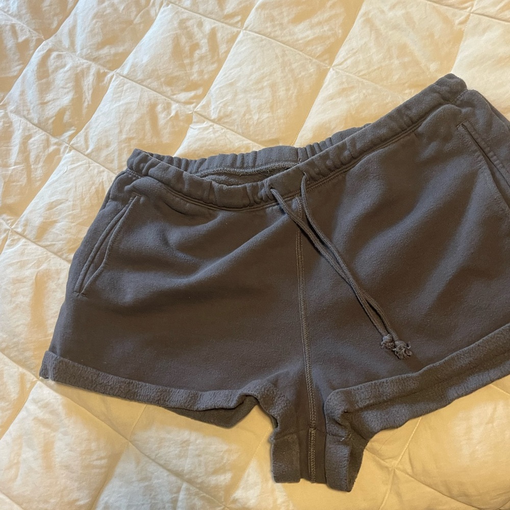 Gray Athletic Shorts with Elastic Waistband